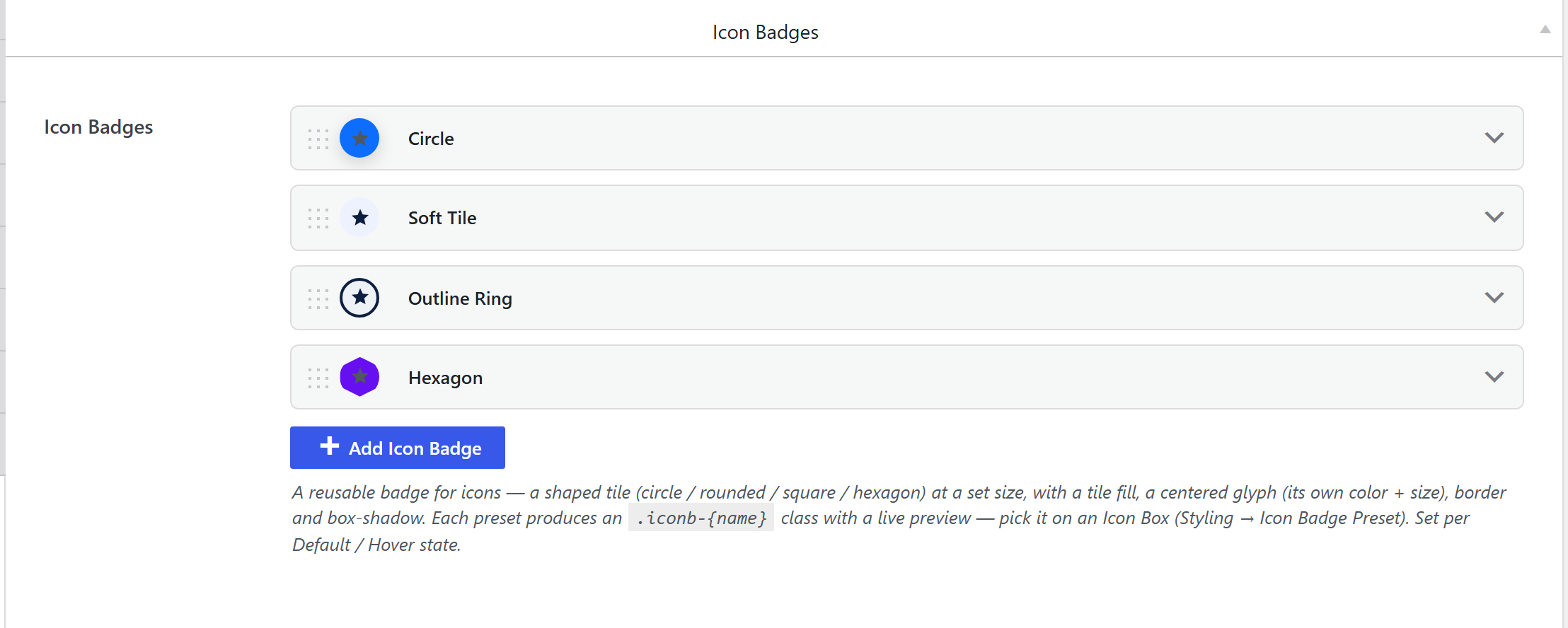 Theme Settings → Components → Icon Badges
