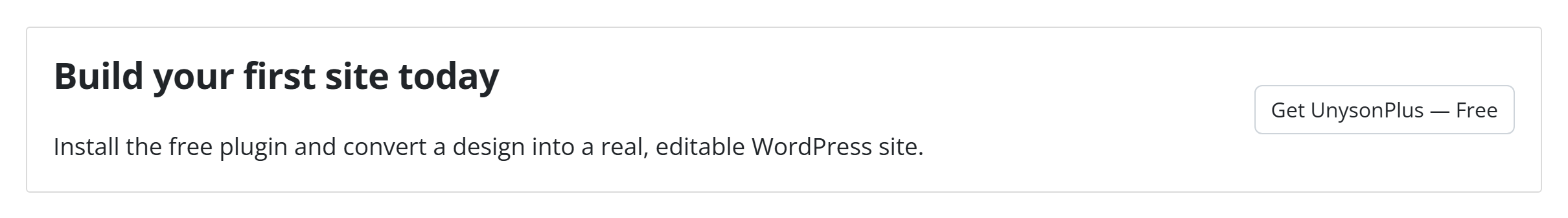 The Call to Action block — a heading, message and button
