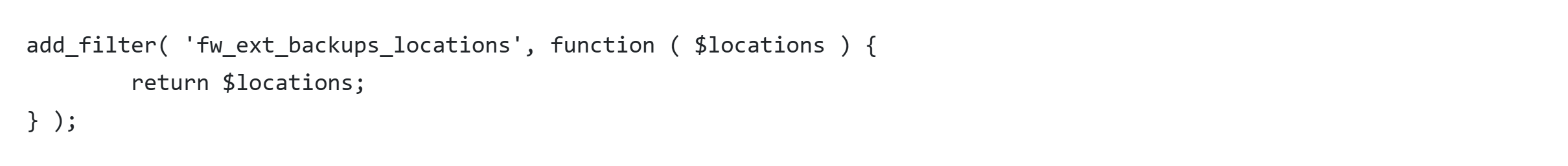 The Code Block block — a syntax-highlighted PHP snippet