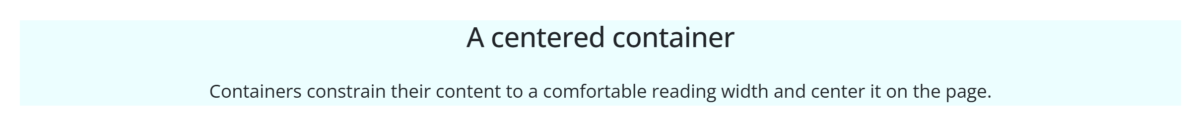The Container block — a centered, width-constrained content box