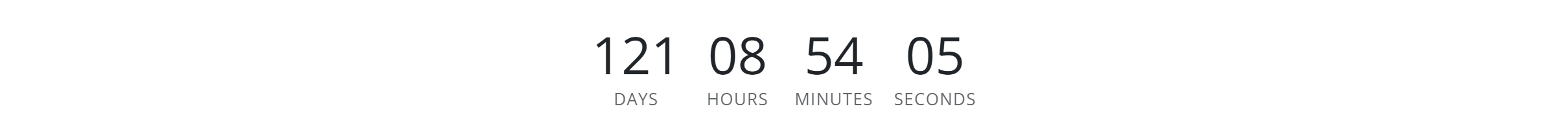 The Countdown block — days, hours, minutes and seconds counting down