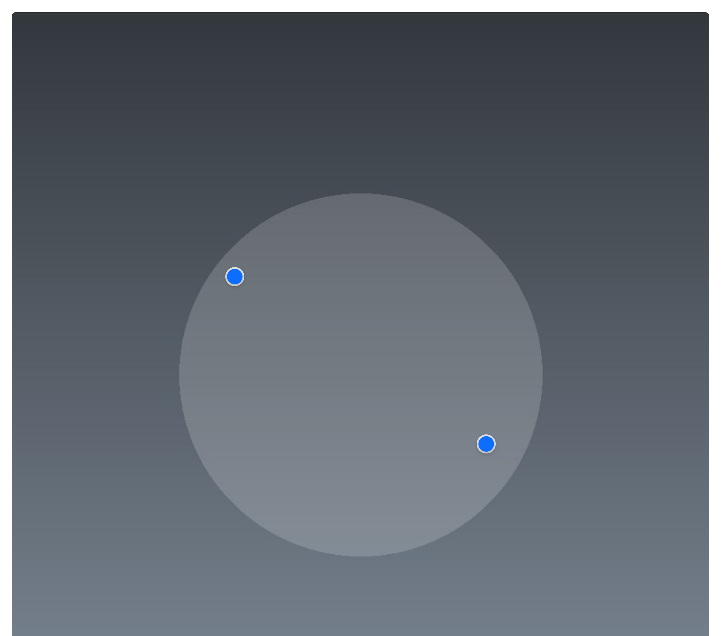 The Image Hotspots block — an image with two interactive pins