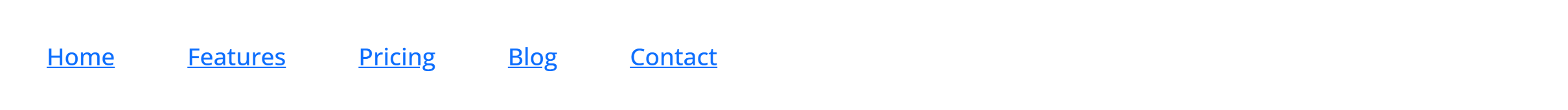 The Nav Menu block — a horizontal navigation menu