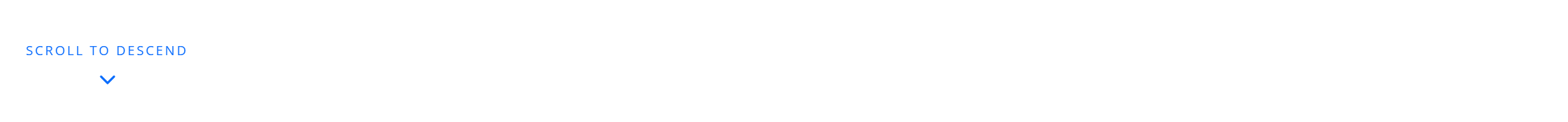 The Scroll Indicator block — a Scroll to descend label above an animated chevron