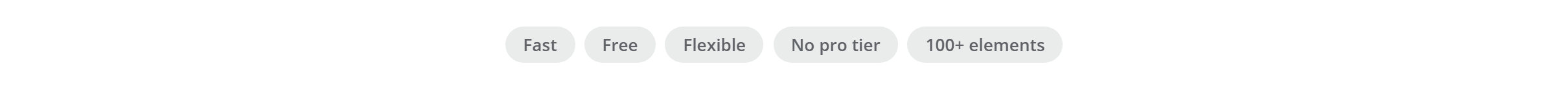 The Tag List block — five pill tags in a centred row