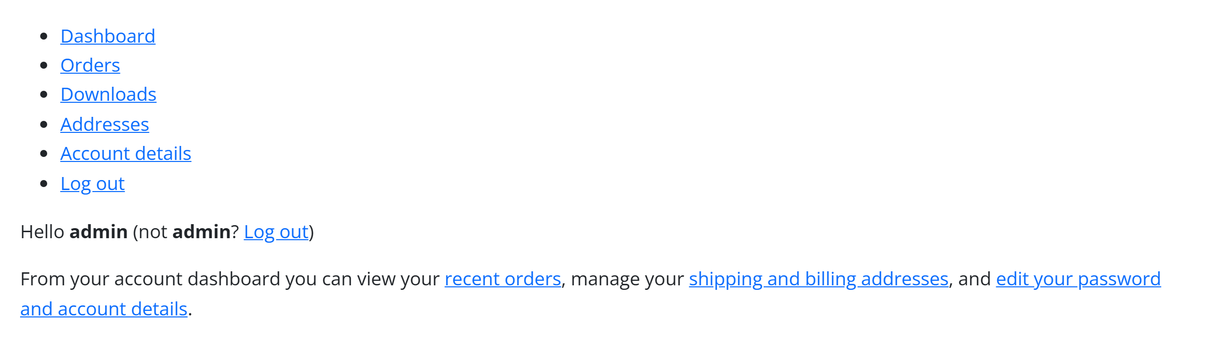 The My Account block — the WooCommerce login / register form