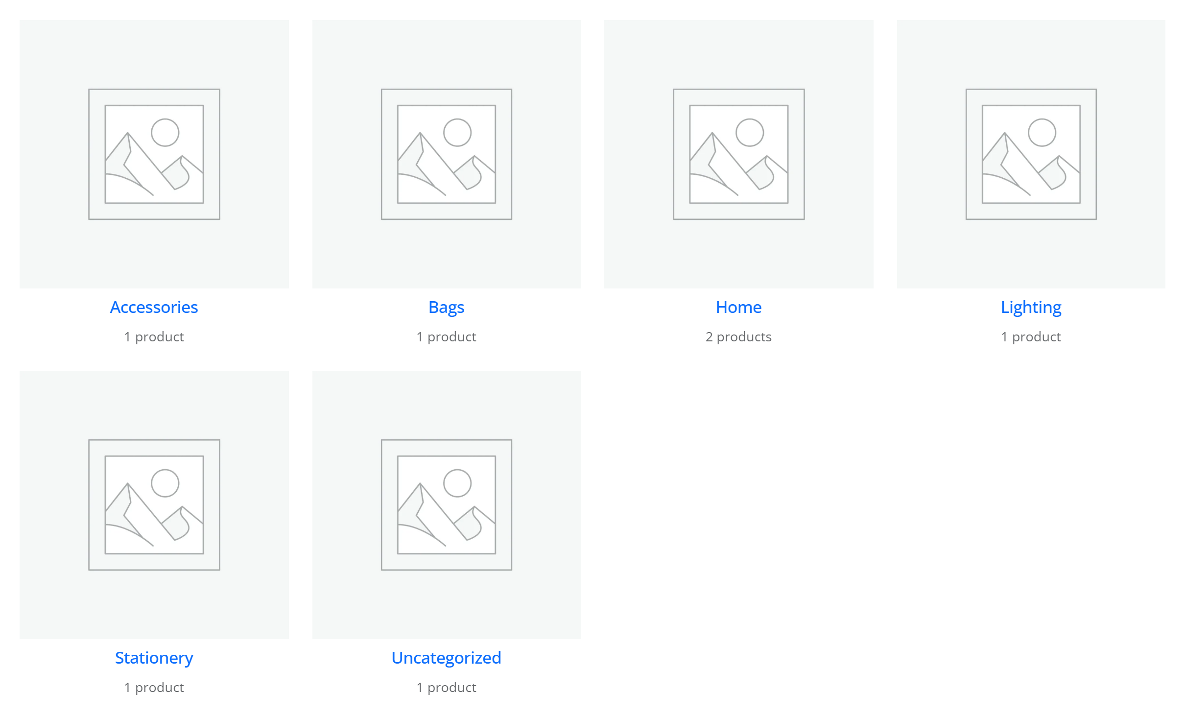The Product Categories block — a grid of WooCommerce category cards