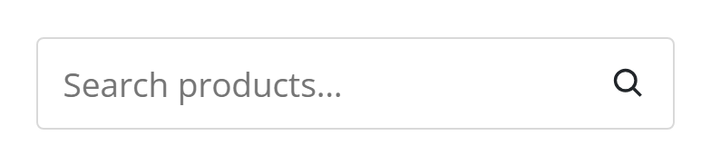 The Product Search block — a product-only search field