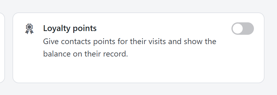 A custom Loyalty points module card on the CRM Modules screen