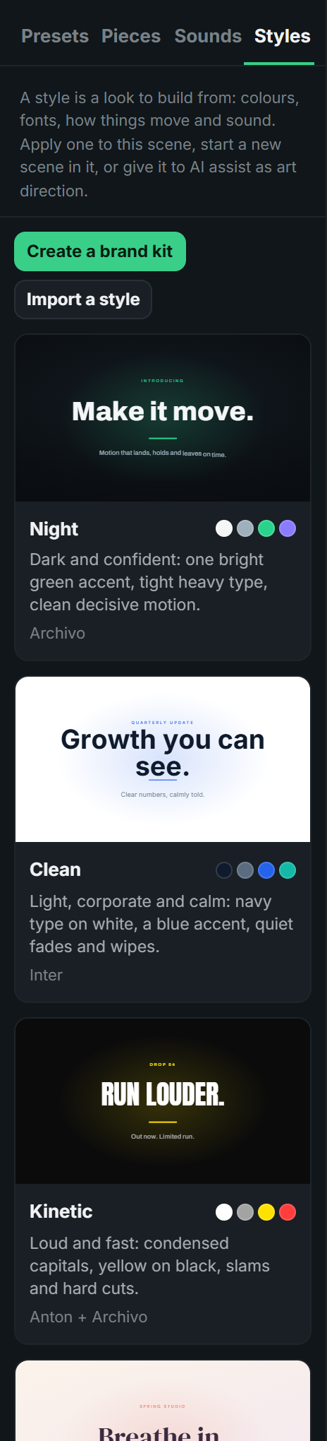 The Styles tab