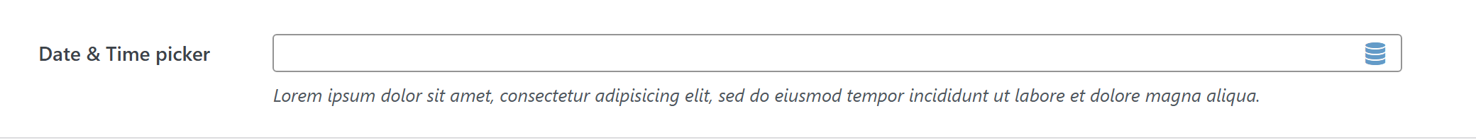 datetime-picker option type — Theme Settings example