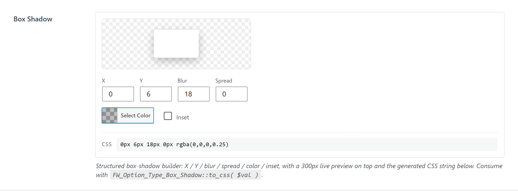 Option type — Theme Settings example