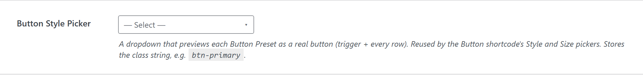 Option type — Theme Settings example