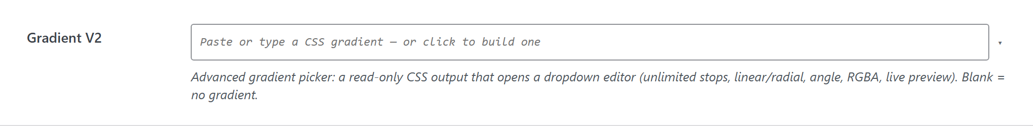 Option type — Theme Settings example