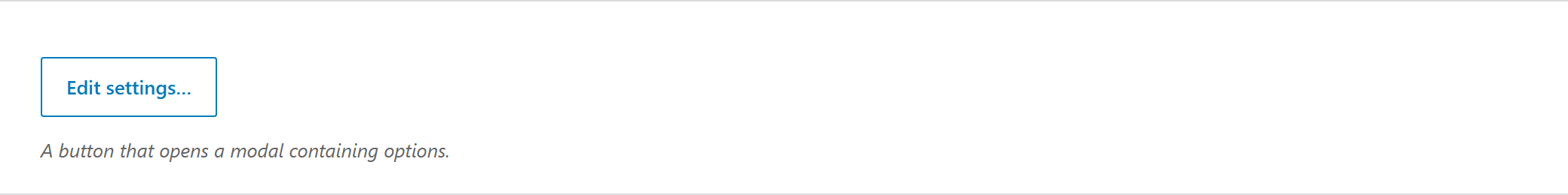 popup option type — Theme Settings example