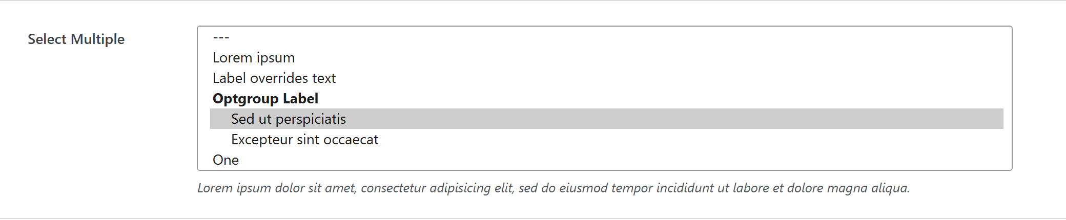 select-multiple option type — Theme Settings example