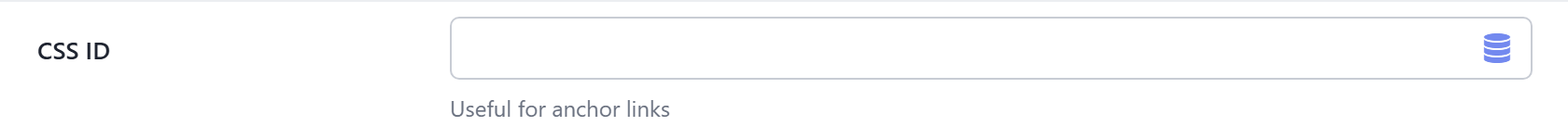 The CSS ID field on the element's Advanced tab.