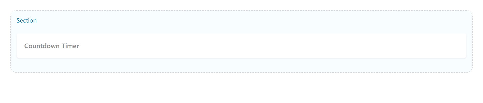 Countdown Timer on the Page Builder canvas