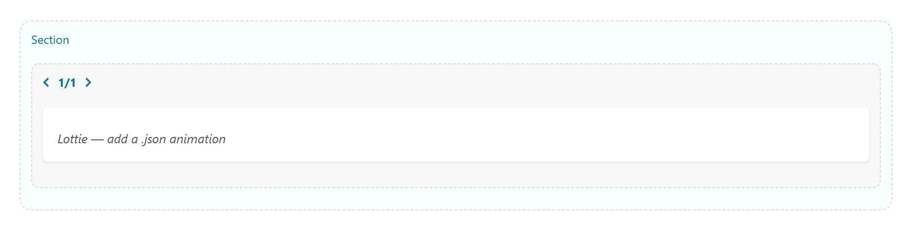 Lottie Animation on the Page Builder canvas