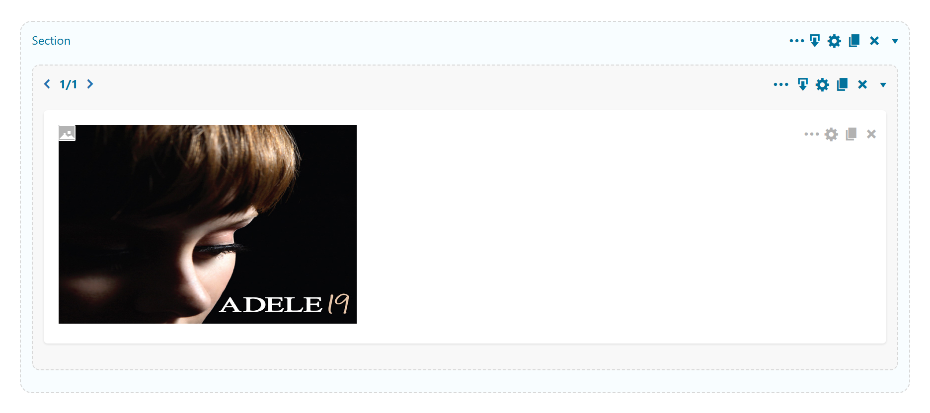 Image on the Page Builder canvas