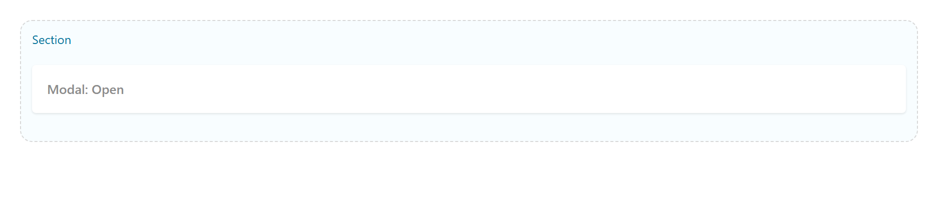 Modal / Popup on the Page Builder canvas