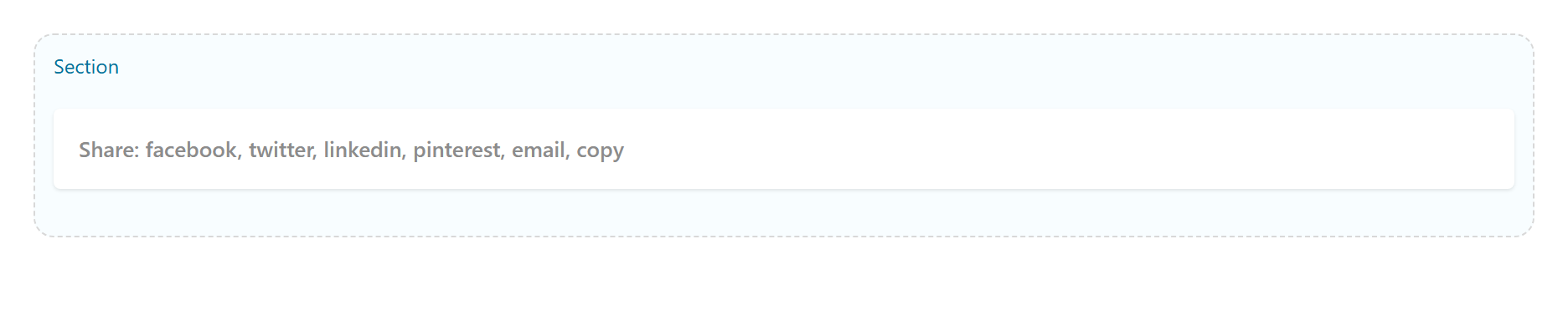 Social Share on the Page Builder canvas
