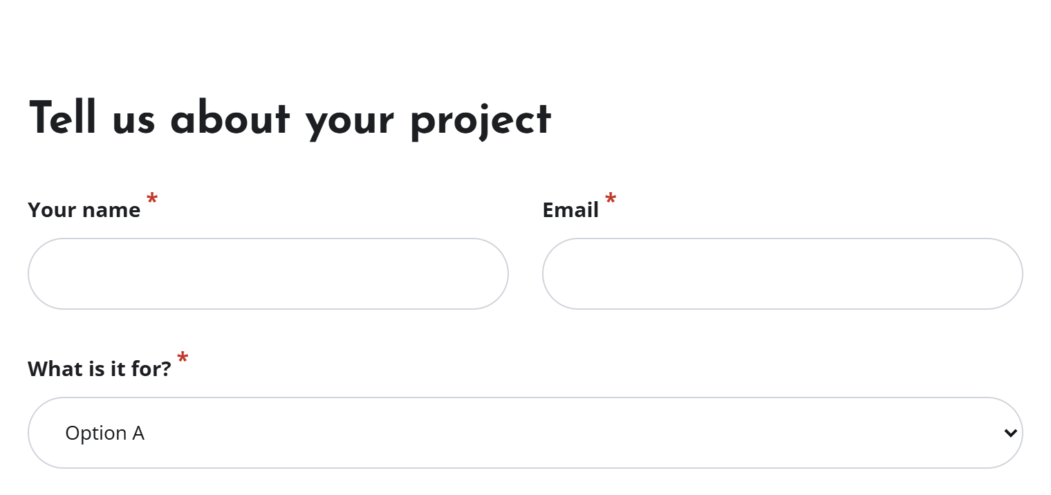 A form using the Rounded style