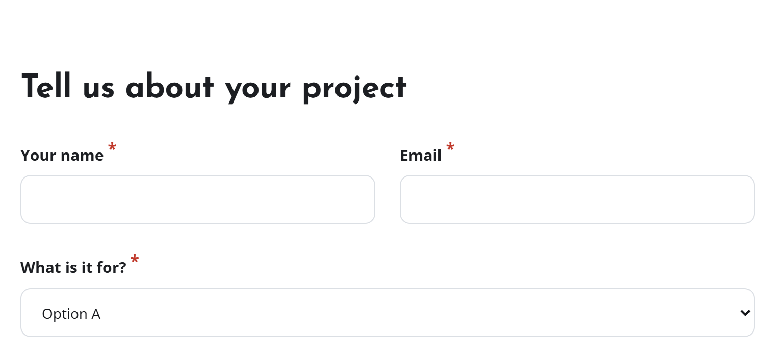 A form using the Standard style